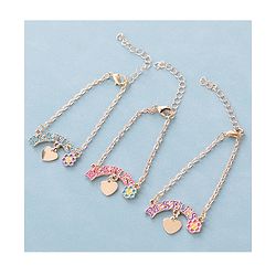 Pine Kids Free Size Bracelets Bestie Design Pack of 3- Multicolor