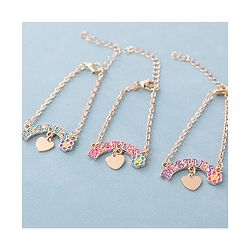 Pine Kids Free Size Bracelets Bestie Design Pack of 3- Multicolor