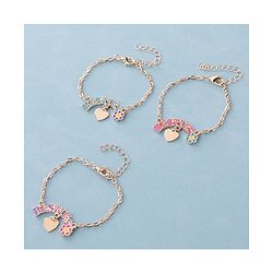 Pine Kids Free Size Bracelets Bestie Design Pack of 3- Multicolor