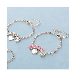 Pine Kids Free Size Bracelets Bestie Design Pack of 3- Multicolor