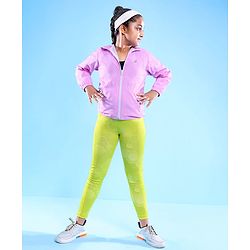 Pine Active Woven Athleisure Full Sleeves Hooded Windbreaker - Pink