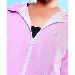 Pine Active Woven Athleisure Full Sleeves Hooded Windbreaker - Pink
