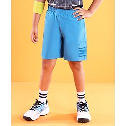 Pine Active Solid Shorts With Pocket- Blue