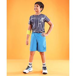 Pine Active Solid Shorts With Pocket- Blue