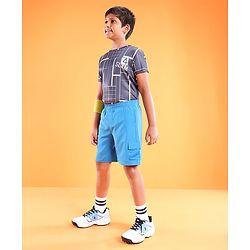 Pine Active Solid Shorts With Pocket- Blue