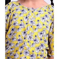 Pine Kids Floral Print Cordinated Woven Set - Yellow