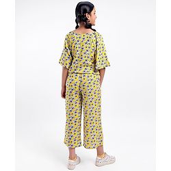 Pine Kids Floral Print Cordinated Woven Set - Yellow