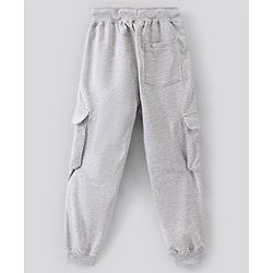 Pine Kids Knit Full Sleeves T Shirt & Lounge Pant Text Print - Orange Grey Melange