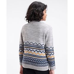 Pine Kids Full Sleeves Jacquard Sweater - Multicolour