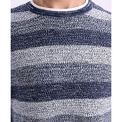 Pine Kids Full Sleeves Moderate Winter Sweater Textured Structure Strip - Grey