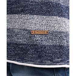 Pine Kids Full Sleeves Moderate Winter Sweater Textured Structure Strip - Grey