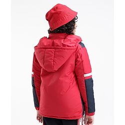 Pine Kids Full Sleeves Moderate Winter Padded Hooded Jacket Colour Block - Red