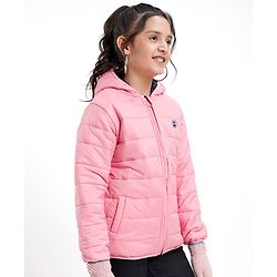Pine Kids Full Sleeves Solid Padded Reversible Jacket with Hood & Travelling Pouch - Multicolour