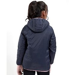 Pine Kids Full Sleeves Solid Padded Reversible Jacket with Hood & Travelling Pouch - Multicolour