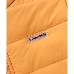 Pine Kids Full Sleeves Reversible Padded Jacket with Travelling Pouch - Yellow Navy Blue