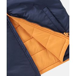 Pine Kids Full Sleeves Reversible Padded Jacket with Travelling Pouch - Yellow Navy Blue