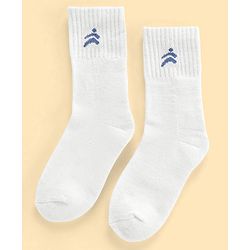 Pine Active Bamboo Lycra Blend Ankle Length Socks Logo Print Pack Of 3 -  White