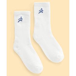 Pine Active Bamboo Lycra Blend Ankle Length Socks Logo Print Pack Of 3 -  White