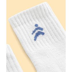 Pine Active Bamboo Lycra Blend Ankle Length Socks Logo Print Pack Of 3 -  White