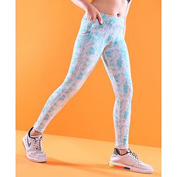 Pine Active Full Length Tie Dye Effect Legging - Blue