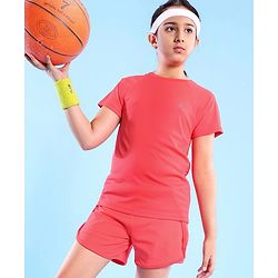 Pine Active Lycra T-shirt and Shorts Set - Red