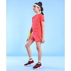 Pine Active Lycra T-shirt and Shorts Set - Red