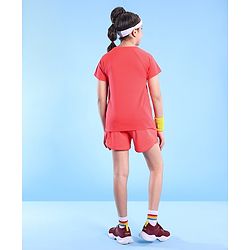 Pine Active Lycra T-shirt and Shorts Set - Red