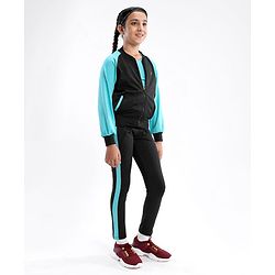 Pine Active High Stretch Breathable Sports Bra Jacket and Leggings 3 Pieces Set - Blue
