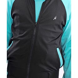 Pine Active High Stretch Breathable Sports Bra Jacket and Leggings 3 Pieces Set - Blue