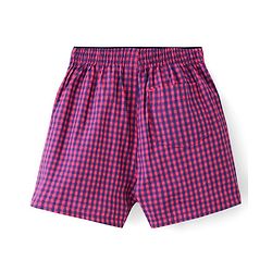 Pine Kids Cotton Woven Above Knee Length Check Boxers Pack of 2 (Colour May Vary)