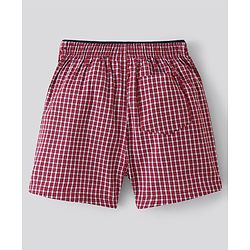 Pine Kids Cotton Woven Above Knee Length Check Boxers Pack of 2 (Colour May Vary)