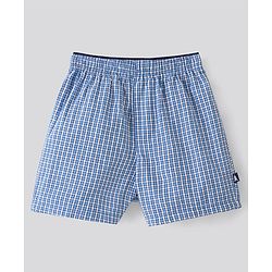 Pine Kids Cotton Woven Check with All Over Sharks Printed Boxers Pack of 2 (Colour May Vary)