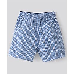 Pine Kids Cotton Woven Check with All Over Sharks Printed Boxers Pack of 2 (Colour May Vary)