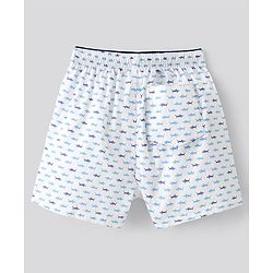 Pine Kids Cotton Woven Check with All Over Sharks Printed Boxers Pack of 2 (Colour May Vary)