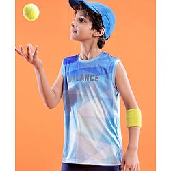 Pine Active Skin Friendly & Breathable Sleeveless Sportswear T-Shirt - Blue