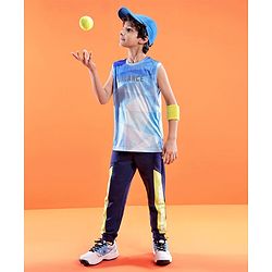 Pine Active Skin Friendly & Breathable Sleeveless Sportswear T-Shirt - Blue