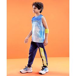 Pine Active Skin Friendly & Breathable Sleeveless Sportswear T-Shirt - Blue