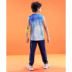 Pine Active Skin Friendly & Breathable Sleeveless Sportswear T-Shirt - Blue