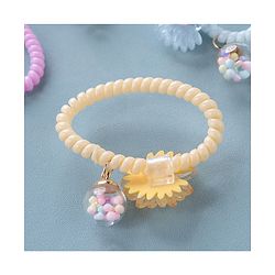 Pine Kids Free Size Flower Applique Rubber Bands Pack of 5 - Multicolor