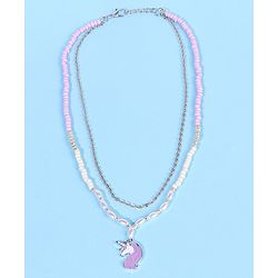 Pine Kids Free Size Necklace & Bracelet Set With Tassel Detailing- Multicolor