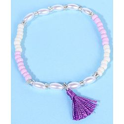 Pine Kids Free Size Necklace & Bracelet Set With Tassel Detailing- Multicolor