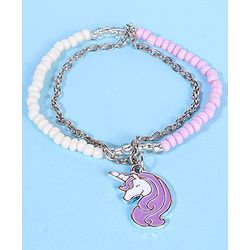Pine Kids Free Size Necklace & Bracelet Set With Tassel Detailing- Multicolor