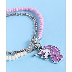 Pine Kids Free Size Necklace & Bracelet Set With Tassel Detailing- Multicolor