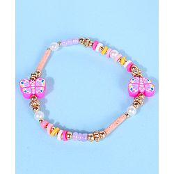 Pine Kids Free Size Necklace & Bracelet Set With Butterfly Detailing- Multicolor