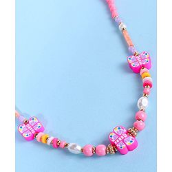 Pine Kids Free Size Necklace & Bracelet Set With Butterfly Detailing- Multicolor