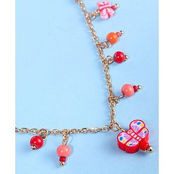 Pine Kids Free Size Necklace & Bracelet Set With Butterfly Detailing- Multicolor