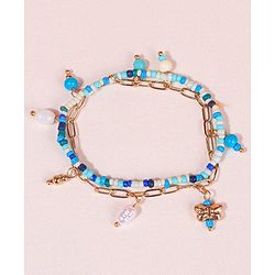 Pine Kids Free Size Necklace & Bracelet Set With Butterfly Detailing- Multicolor