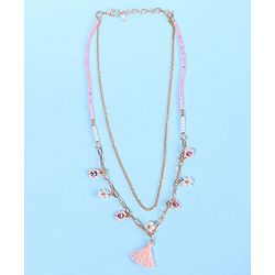 Pine Kids Free Size Necklace & Bracelet Set With Tassel Detailing- Multicolor