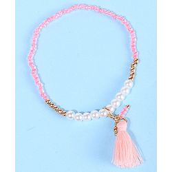 Pine Kids Free Size Necklace & Bracelet Set With Tassel Detailing- Multicolor