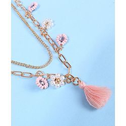 Pine Kids Free Size Necklace & Bracelet Set With Tassel Detailing- Multicolor